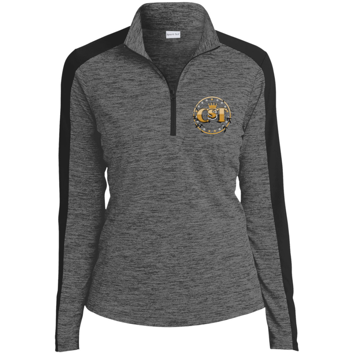 LST397 Ladies' Electric Heather Colorblock 1/4-Zip Pullover