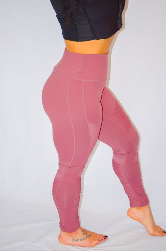 Mauve Moto Tights