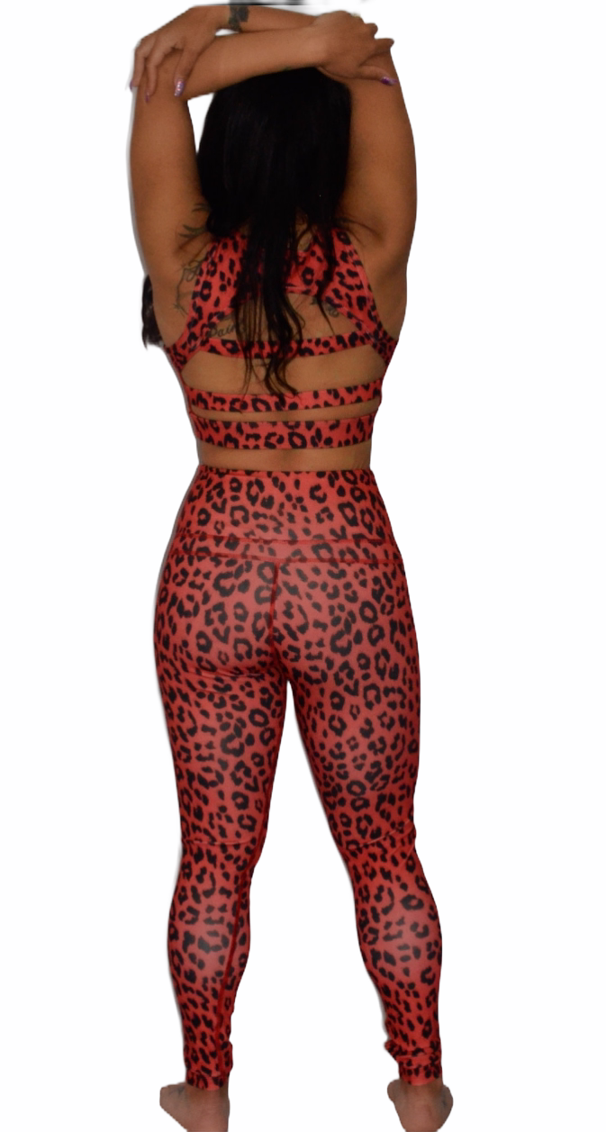 Red Cheetah tight set