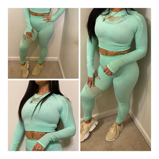 Mint Ice Top and Tight Set