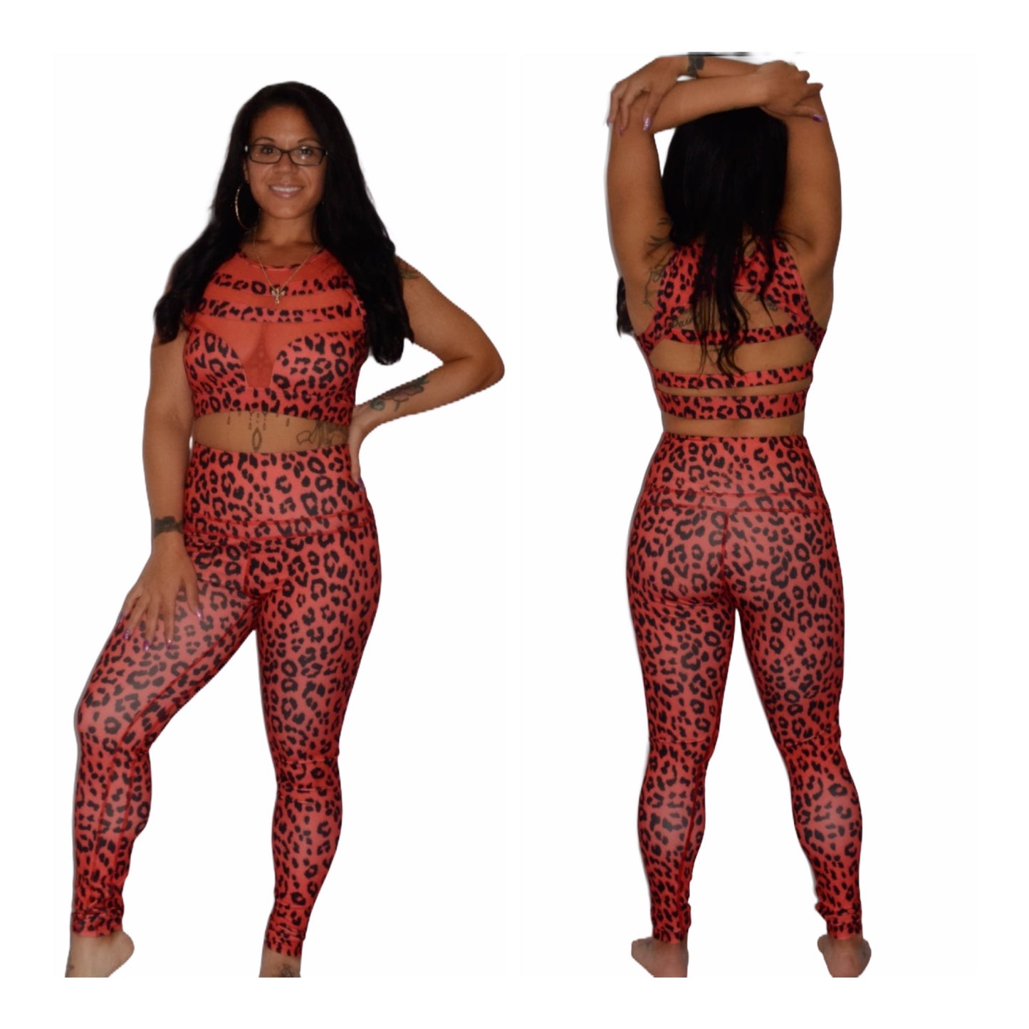 Red Cheetah tight set